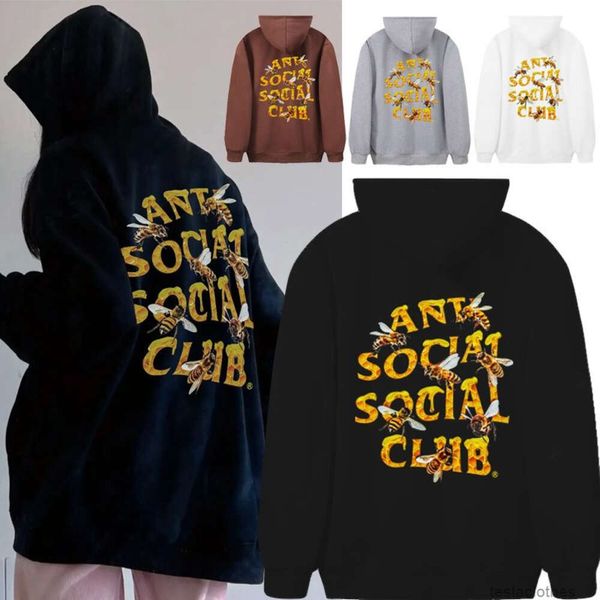 Moletom com capuz masculino moda streetwear assc aw23 abelha moletom com capuz letras soltas com capuz masculino feminino suéteres de pelúcia outono inverno tendência