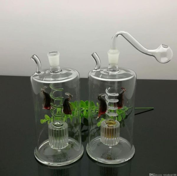 Pipa da fumo Mini bong in vetro narghilè Forma in metallo colorato Nuova bottiglia per fumo d'acqua in vetro con filtro a doppio disco per uccelli