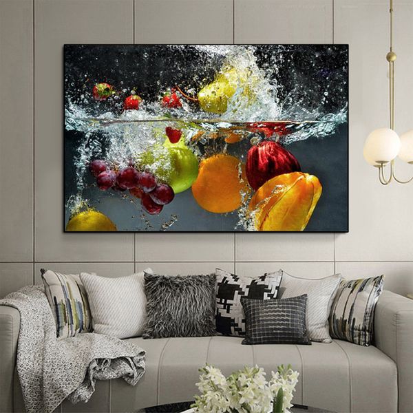 Pittura su tela Arte della parete Frutta fresca e verdura Poster e stampe da cucina Immagine da parete per la decorazione della casa della cucina