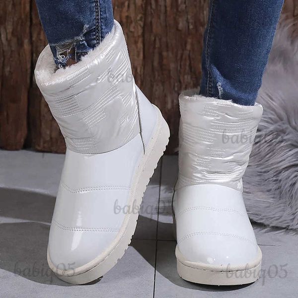 Stiefel 2023 Neue Wasserdichte Winter Stiefel Frauen Weiß Schwarz Dicken Plüsch Plattform Schnee Stiefel Frau Faux Pelz Warme Flache Ankle botas De Mujer T231117