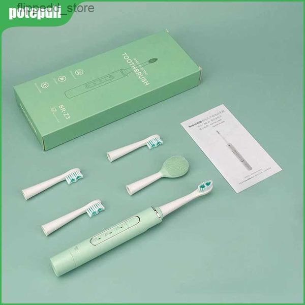 Diş fırçası sonik elektrik diş fırçası kablosuz usb şarj edilebilir diş fırçası su geçirmez hızlı ücretli ultrasonik otomatik diş yüz fırçası q231117