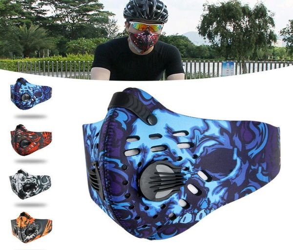 Máscara de ciclismo de carbono ativado antipoluição respirador máscara de filtração à prova de poeira mountain bike esporte estrada ciclismo capa facial9957981