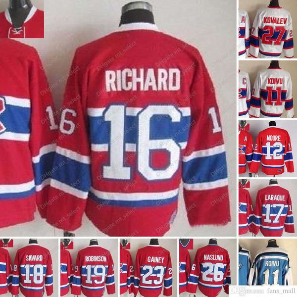 Filme CCM Vintage Ice hockey''nHl'' 11 SAKU KOIVU Jerseys 12 Dominic Moore 16 Henri Richard 17 Georges Laraque 18 Serge Savard 19 Larry Robinson