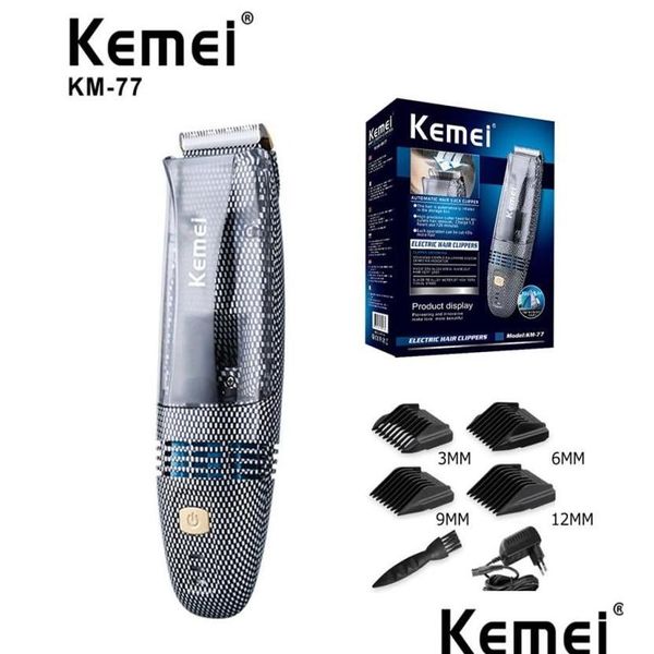 Clippers Trimmer Epacket Kemei Km77 Matic Capelli Succhiare Clipper Professionale Bambino Aspirapolvere Elettrico Cordless Bambino Trimmer Taglio di capelli Hine7600 Dhvsh