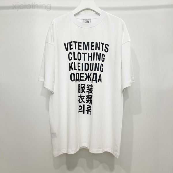 T-shirt da uomo di buona qualità Vetements Camicie moda da uomo 1 Seven Languages T-shirt da donna vintage T-shirt oversize da uomo Cloing G221109 129HNB