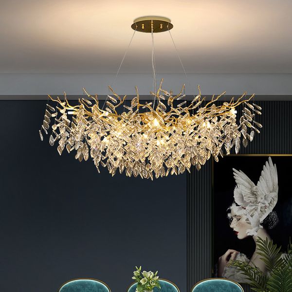 Francês de luxo moderno lustre teto decoração para casa villa americano jantar sala estar lâmpada cristal lustre led pingente lâmpadas