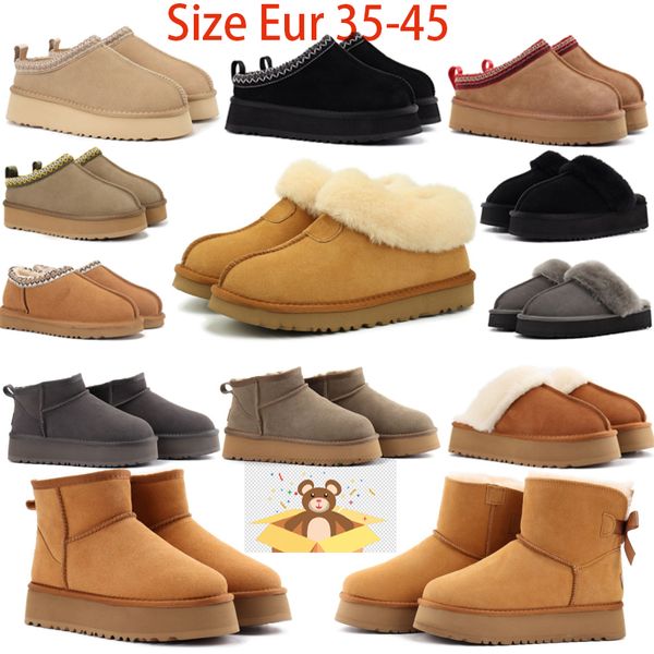 Designer E Boots Snow Sly Boots Australian Boot Bailey Chesut Winter Buckle Snow Mezzo ginocchio Short Lady Pelle di pecora e lana Brutto integrato