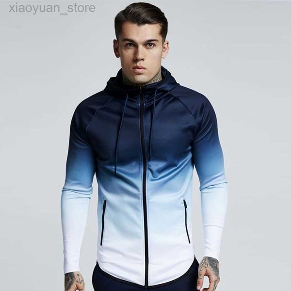 Jackets masculinos homens com capuz Jacket Running Jacket Treinamento de ginástica esportes de caminhada Jaqueta à prova de vento Treinamento de jaquetas ao ar livre