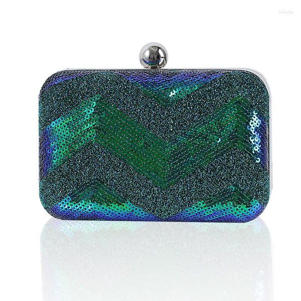 Borse da sera Cinturino verde all'ingrosso per borsa a tracolla di design di lusso con paillettes Borse da donna Portafoglio Bling Clutch 2023