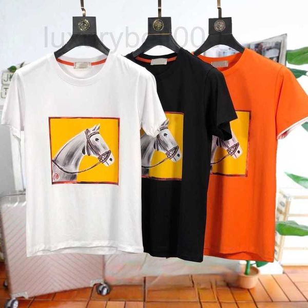 T-shirt da uomo Designer Estate Nuovo girocollo manica corta Testa di cavallo stampato Totem T-shirt da uomo Moda versatile Gioventù Trendy Top PQ3V