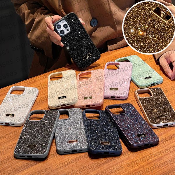 Custodia per telefono di design per iPhone 15 Pro Max Custodie Luxury Bling Glitter Apple iPhone 14 Pro Max 11 12 13 Custodia Moda Placcatura Strass Diamante Donna Sexy Girly Cover posteriore