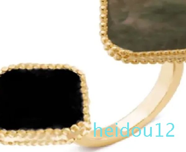 Clover Ring Vintagegold für Frauenmutter Mutter-Perlmutter-Diamant-Achat-Eheringe Vintage Engagement Ringe