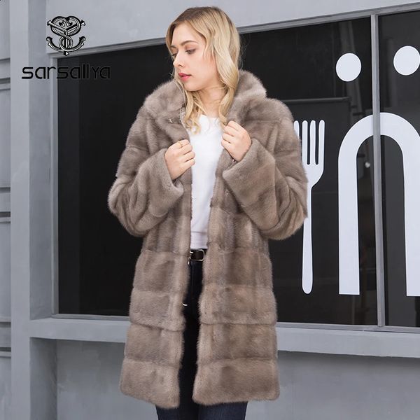 Mulheres para baixo parkas vison casaco de pele oversize mulheres inverno natural casacos feminino quente grosso longo genuíno jaquetas de couro senhoras destacável 2023 231116