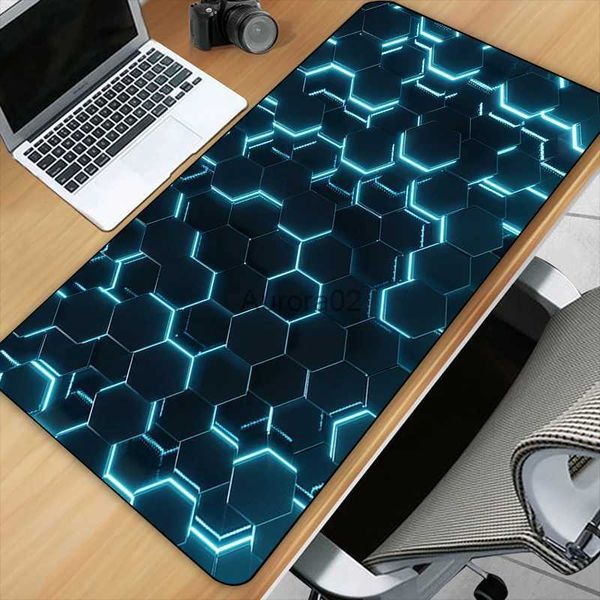 Mouse Pads Apoios de Pulso Geométrico Sólido Arte Abstrata HD Padrão Mouse Pad Gamer Acessório Hot Grandes Almofadas de Mesa Computador Bloqueio Borda Teclado Tapete Antiderrapante YQ231117