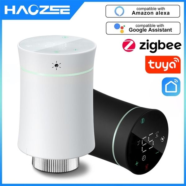 Sensores de pressão Tuya Smart ZigBee Radiator Atuador TRV Programável Termostático Controlador de Temperatura Alexa 230414