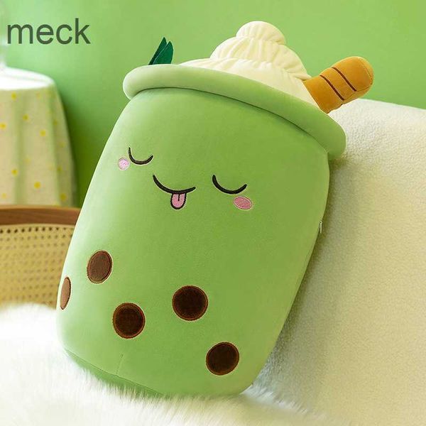 Animali di peluche ripieni Real-life Bubble Tea Cup Peluches per Baby Cartoon Boba Plush Doll Giocattolo di frutta farcito gigante Tè al latte Cuscino Knuffels alla fragola