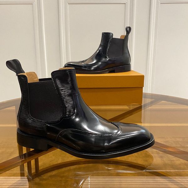 Stivaletti da uomo firmati Slip on di alta qualità stile classico Stivali da moto autunno inverno Scarpe da cerimonia per feste formali maschili Taglia 38-45