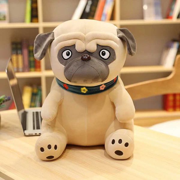 Plüschpuppen Plüsch Mops Spielzeug Simulation Hundepuppe Weiches Stofftier Shar Pei Mops Plüschkissen Kinderspielzeug Weich Lebensechte Cartoon Puppen Mädchen GeschenkL231117