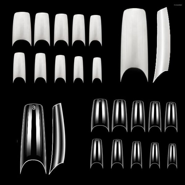 False Nails Makarnail Tips Half Cobra unhas francesas acrílico transparente 500pcs Natural Fake Medium Pressione Mergulhando