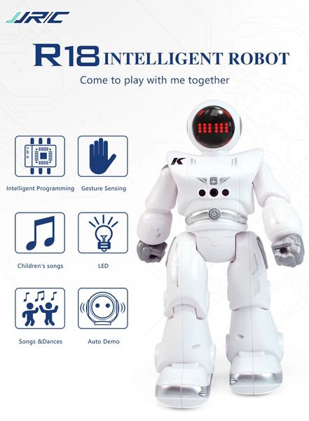 RC Robot R18 Rilevamento CADY WIDA Robot intelligente Programmazione Educazione Musica Danza Robot Segui automaticamente i giocattoli di controllo dei gesti 231117