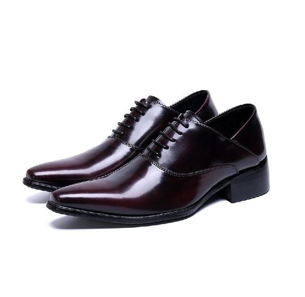 Para o design Oxford Men Men Genuine Leather Formal Dress Wedding Lace Up Italy Ponto de Toe Office Shoes Mal