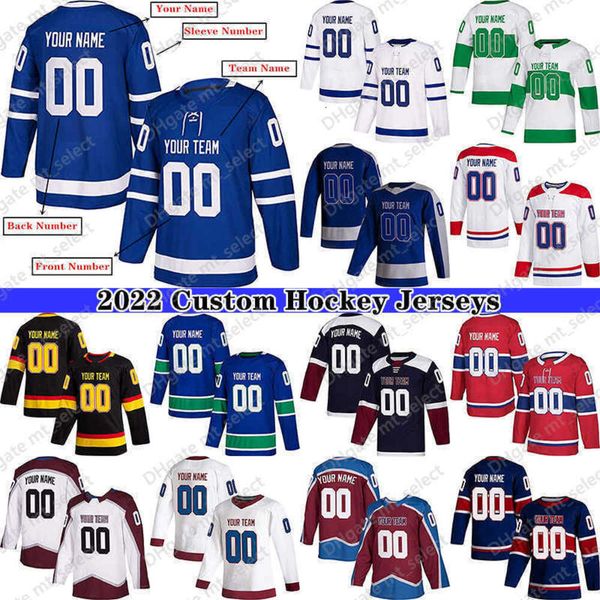 Camisa personalizada de hóquei''nHl'' para homens, mulheres, jovens, números de nome bordados autênticos - projete suas próprias camisas de hóquei''nHl''