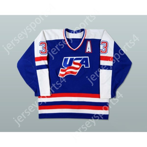 Benutzerdefiniertes MIKE RAMSEY Eishockey-Trikot der US-Nationalmannschaft, neu, oben genäht, S-M-L-XL-XXL-3XL-4XL-5XL-6XL