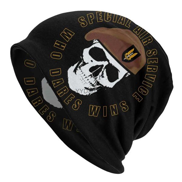 Berretti Beanie/Skull SAS Skull Special Air Service Caps Goth Street Skullies Berretti Cappello Unisex Adulto Estate Caldo Doppio Uso Bonnet Cappello lavorato a maglia YQ231117