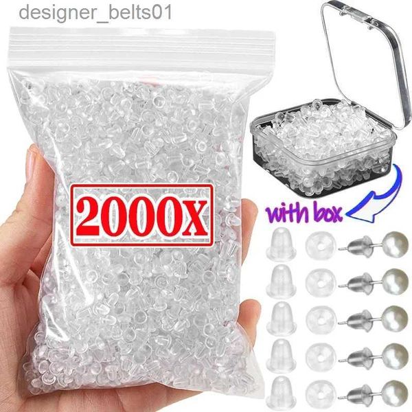 Stud 500/2000pcs Cabeça de silicone transparente Ear Studs Plugs DIY Brinco Achados Anti Falling Stoppers Earstud Ear Stopper AccessoriesL231117