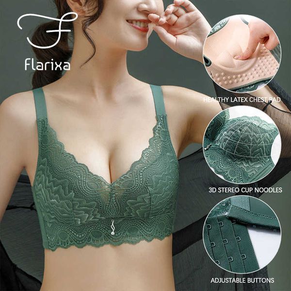 BHs Flarixa Sexy Dessous aus Spitze, Übergröße, Latex-BH, Push-Up-BH, kabellos, Komfort, nahtlos, rückenfrei, Bralette, niedriger Schnitt, unsichtbarer BH P230417