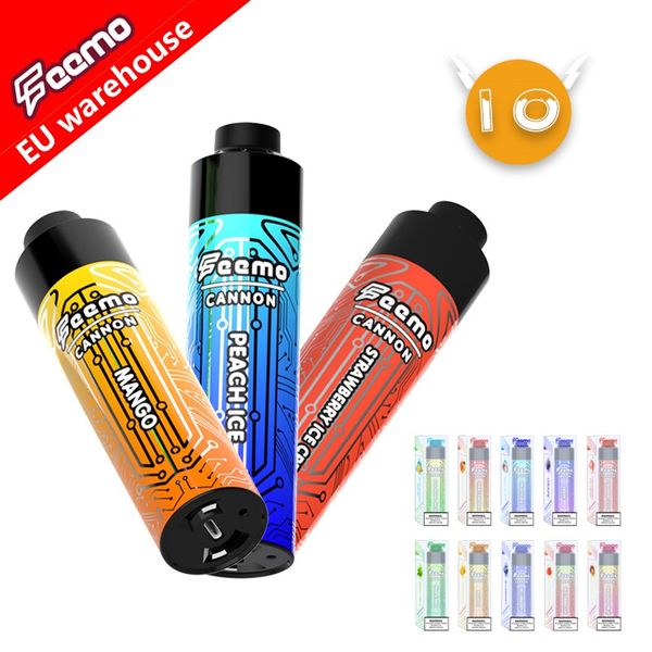 10000 sbuffi 10k Vapor Feemo Cannon Vape monouso ecig vaper 0,5ohm Big Cloud 18ml e-juice fornitura di e-sigaretta 850mah batteria atomizzatore vape