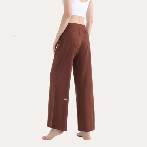 Lu Lu Pant Align Yoga Limone con vestibilità ampia Pantaloni svasati Palestra Leggings sportivi Fitness Donna Gamba larga Vita alta Push Up Pantaloni nudi Palestra Clo LL Jogger