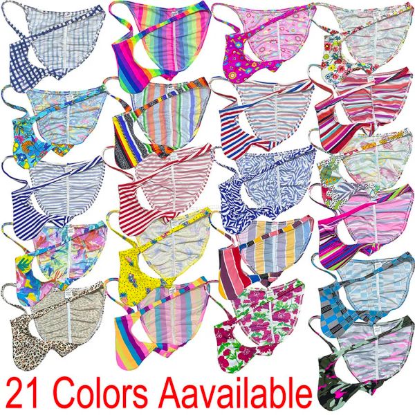 Calzoncillos de bikini con bolsa de contorno para hombre Calzoncillos atrevidos Patrones Ropa interior de spandex Mini Boxer Bikini Trajes de baño Calzoncillos de lencería