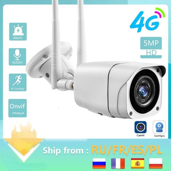 Nuova nuova telecamera di videosorveglianza da 5 MP con scheda SIM 4G 3G WIFI Protezione di sicurezza Videcam esterna CCTV Visione notturna IP66 Camhi Best