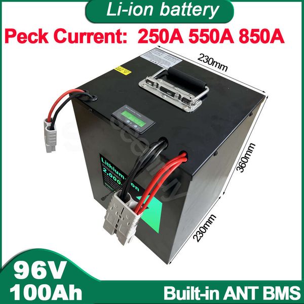 96V 100AH 220A 380A BMS Li Ion con caricabatterie Batteria ai polimeri di litio perfetta per carrello elevatore gru camion triciclo moto