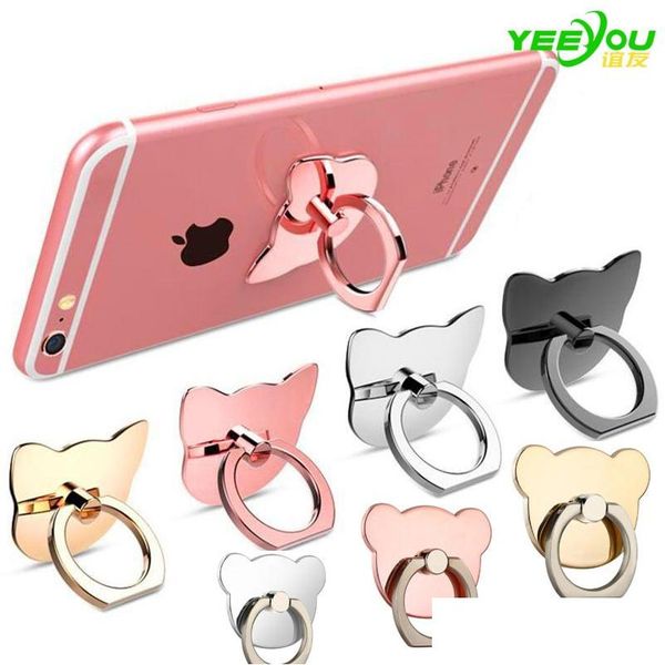 Handy-Halterungen Universal-Kunststoff-Finger-Griff-Ring-Halter Lazy Buckle 360-Grad-Mobile-Klappständer für Xs Max Huawei Xiao Dhu5E