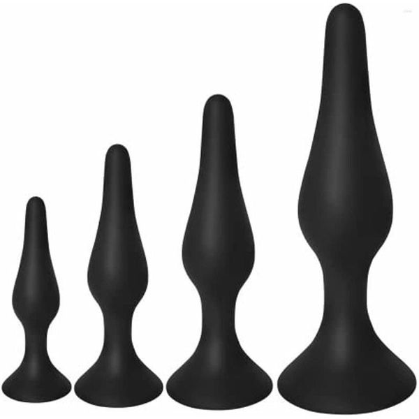 Секс -игрушки для пар 4PCS Anal Plug Set Set - Silicone Beginners и Advanced Buplugs Starter Kit Women Men Men