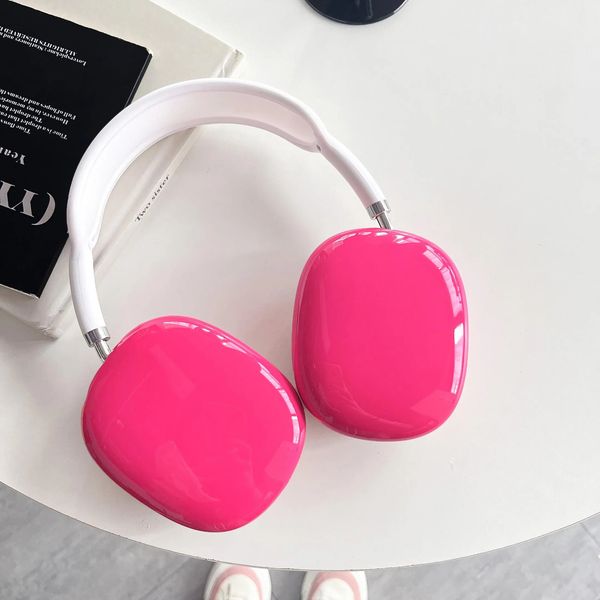 Accessori per auricolari Set da 2 pezzi Cover morbida moda tinta unita per AirPods Max Cuffie wireless Custodia protettiva rosa carina 231117