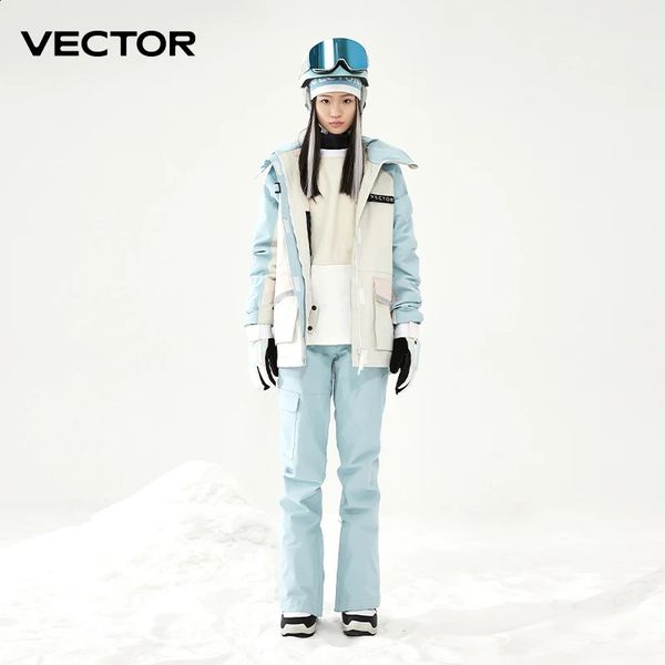 Skianzüge VECTOR Skianzug Set Damen Herren Winter Damen Jacken und Hosen Warme wasserdichte Damen Jacken Hosen Outdoor Ski Fahrrad Camping 231116