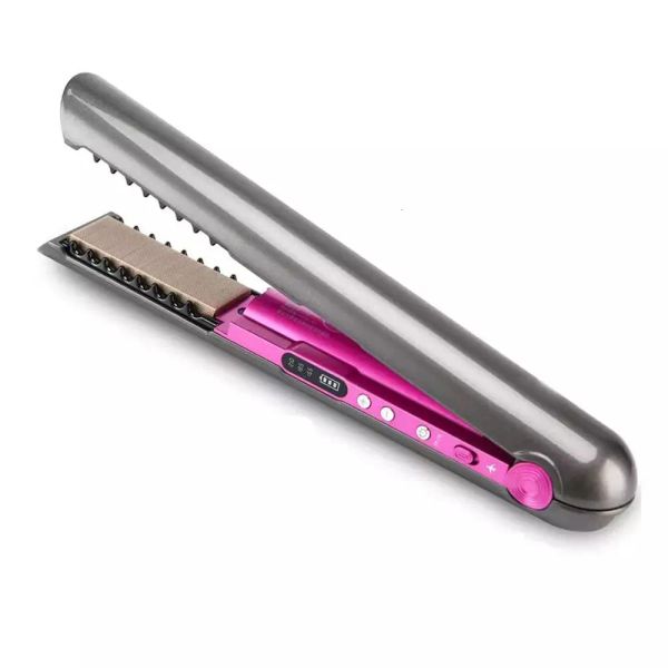 Alisador de cabelo sem fio com base de carregamento Flat Iron Mini 2 em 1 rolo USB 4800mah Modelador sem fio portátil para uso seco e molhado