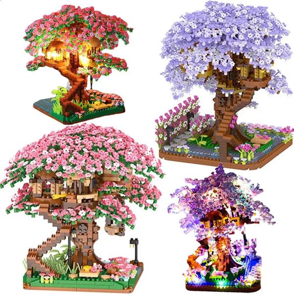Diğer Oyuncaklar Şehir Sakura Tree House Yapı Taşları Kiraz Çiçeği Japon Friends Street View Mini Tuğlalar Kızlar İçin Oyuncaklar Chsristmas Hediyeler 231116