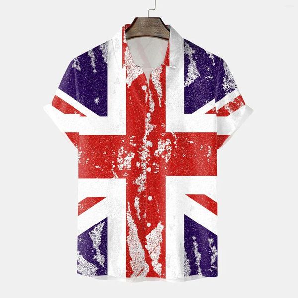 Herren Freizeithemden England Uk Flag Print Herren T-Shirt Outdoor Sport Schnelltrocknende Kleidung Loses T-Shirt Street Tees Kurzarm Sommer