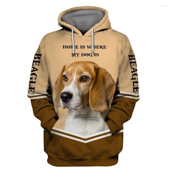 Felpe con cappuccio da uomo Home Is Where My Dog Beagle Felpe/Felpe con stampa 3D Donna Per Uomo Costumi Cosplay di Halloween