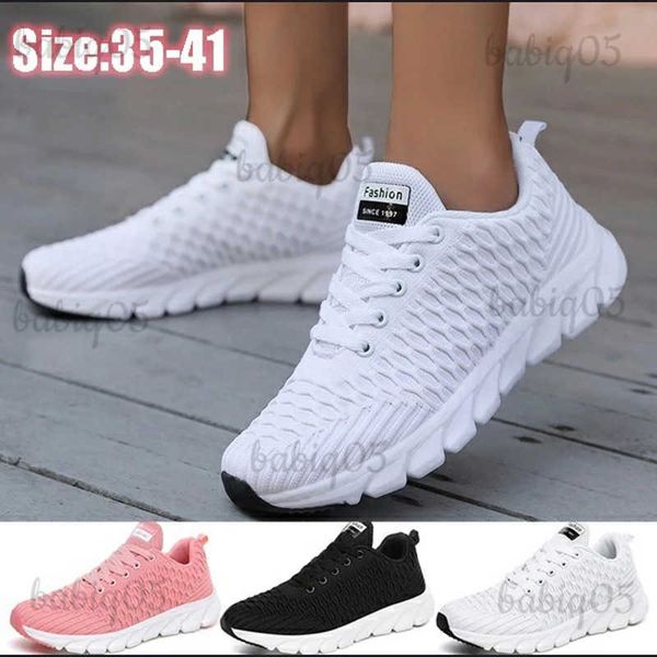 Elbise ayakkabıları beyaz spor ayakkabılar kadın platformu spor koşu ayakkabıları nefes alabilen hava örgü bayanlar rahat spor ayakkabılar hafif kadın yürüyüş ayakkabıları T231117