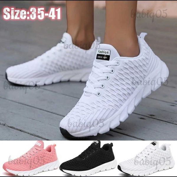 Sapatos de vestido tênis brancos mulheres plataforma esporte tênis de corrida respirável malha de ar senhoras tênis casuais leve feminino sapatos de caminhada t231117