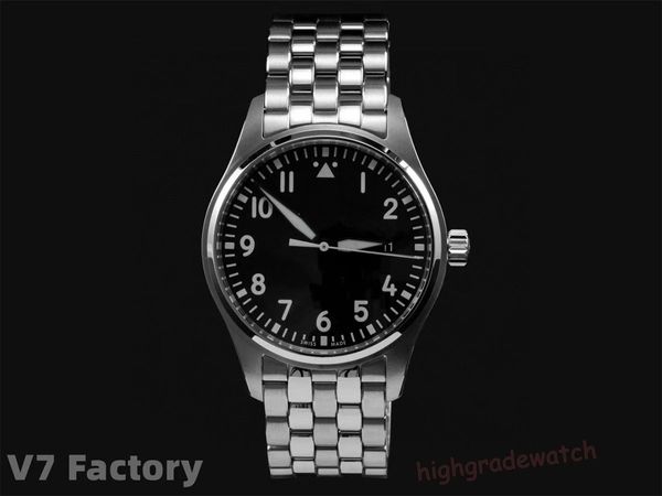 V7 montre de luxo marca super luminosa dezoito cinto de aço modelo suíço movimento eta2892a2/gaivota 2892 movimento relógio masculino