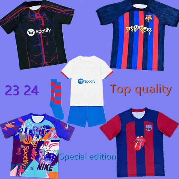23 24 PEDRI LEWANDOWSKI Barcelonas Football Jerseys GAVI 6 ANSU FATI De Futbol FERRAN 2023 2024 Camiseta RAPHINHA Camisa Homens Barca Kit Kids Uniform set Edição especial