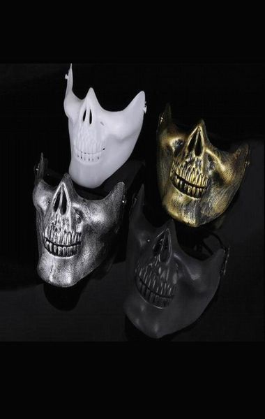 Maschera scheletro Mezza faccia Maschere da combattimento reali Maschere per il viso Maschera spaventosa per feste di Halloween In tutto il mondo5718345