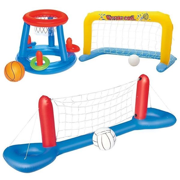 Sand Play Water Fun Funcionável piscina inflável Brinquedos de piscina Party Party Handball Volleyball Basketball Ball Water Games Sports Sports Children Swim Circle 230427