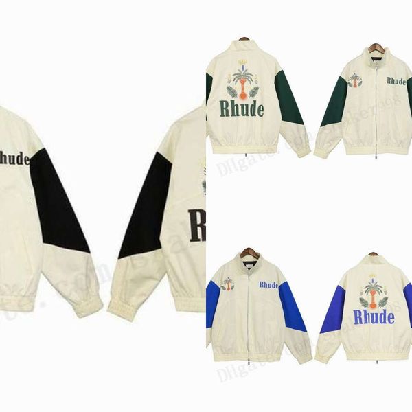 50 off ~ rhude et moda rua manga comprida hip hop gola casaco masculino multicolorido casacos esportivos roupas tamanho jaqueta rhudecoat